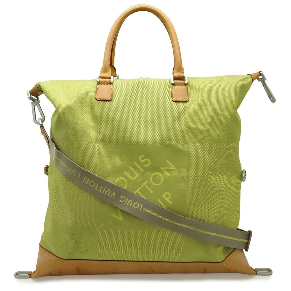LOUIS VUITTON Damier Geant American Cube Cup Tote Bag Shoulder Lime Green